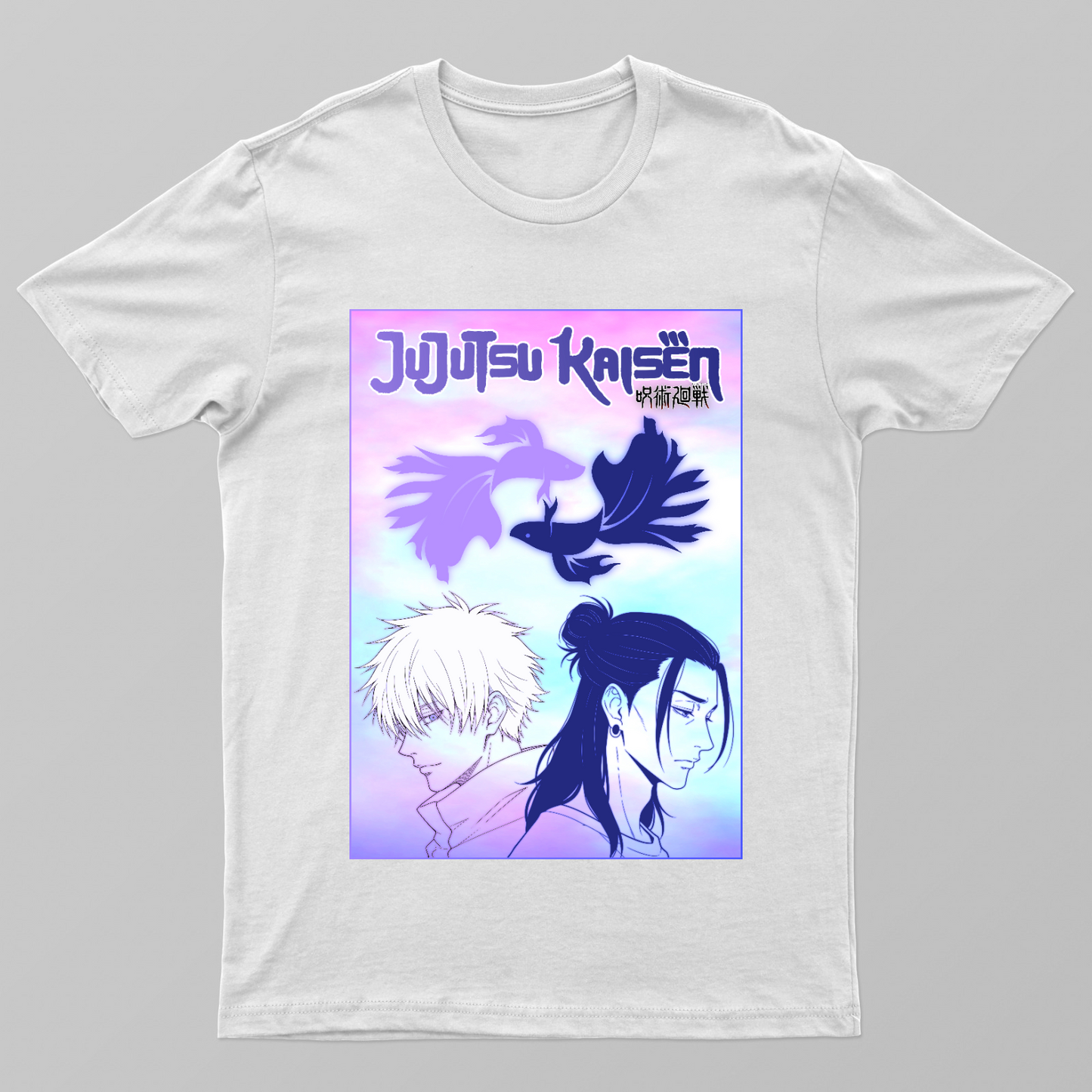Fallen Bonds, Endless Curses | Gojo & Geto Pastel Silhouette Art Jujutsu Kaisen Unisex T-shirt by Aditi Banerjee