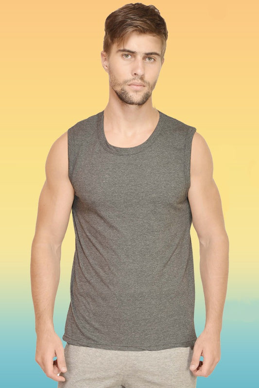 Charcoal Melange Simple & Basic tank top