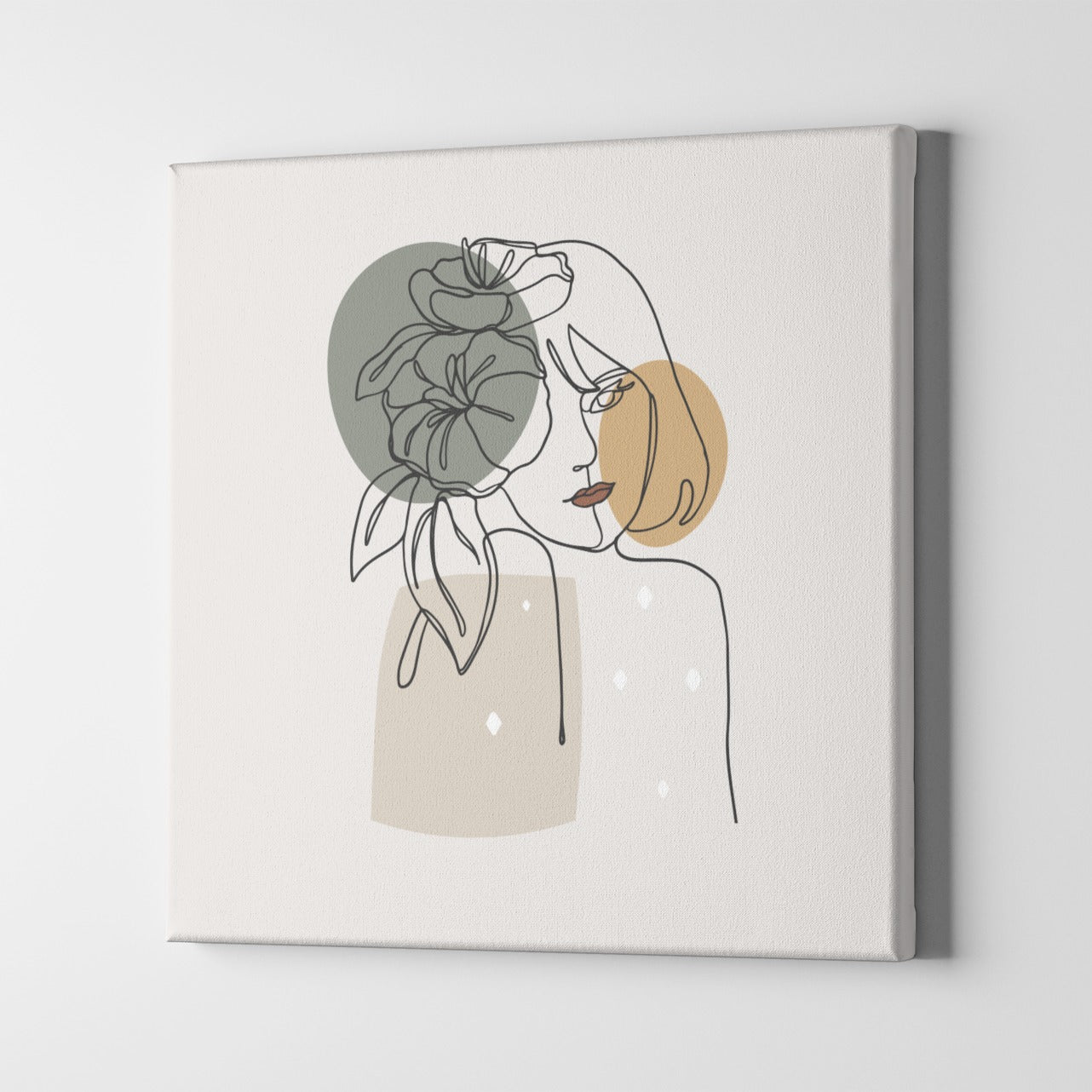 girl line art Aesthetic canvas print