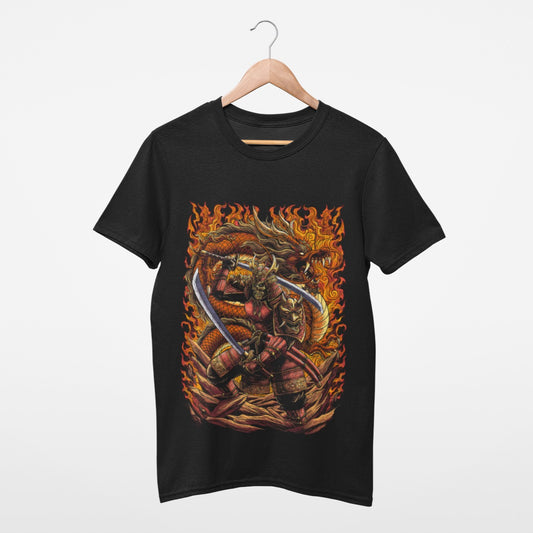 Fire Dragon Samurai T-shirt