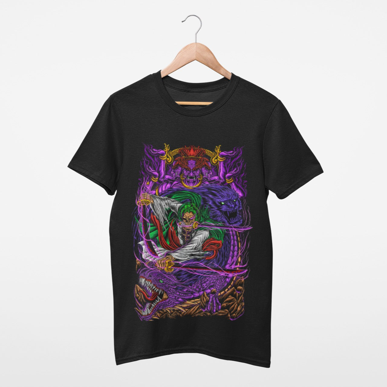 Ghostly Ashura 3-sword style Zoro T-shirt