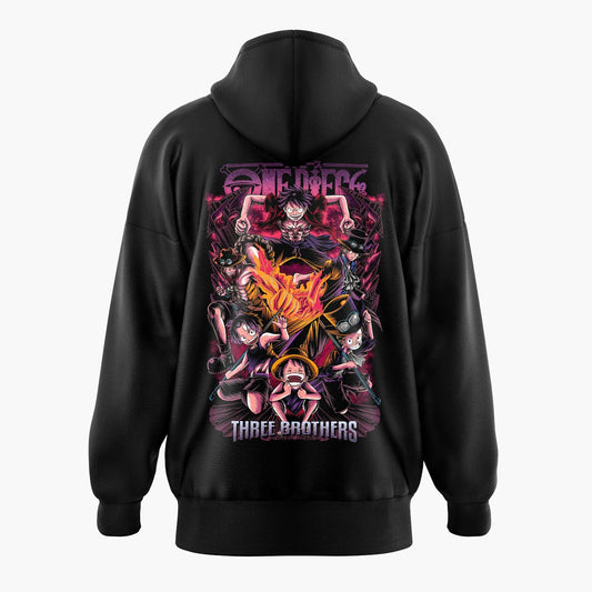 3 brothers Ace Luffy Sabo One Piece Oversized Hoodie