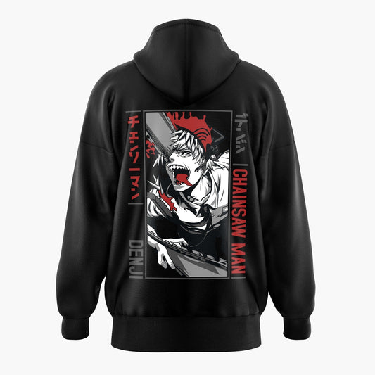 Black & White Denji as Chainsawman Oversized Hoodie