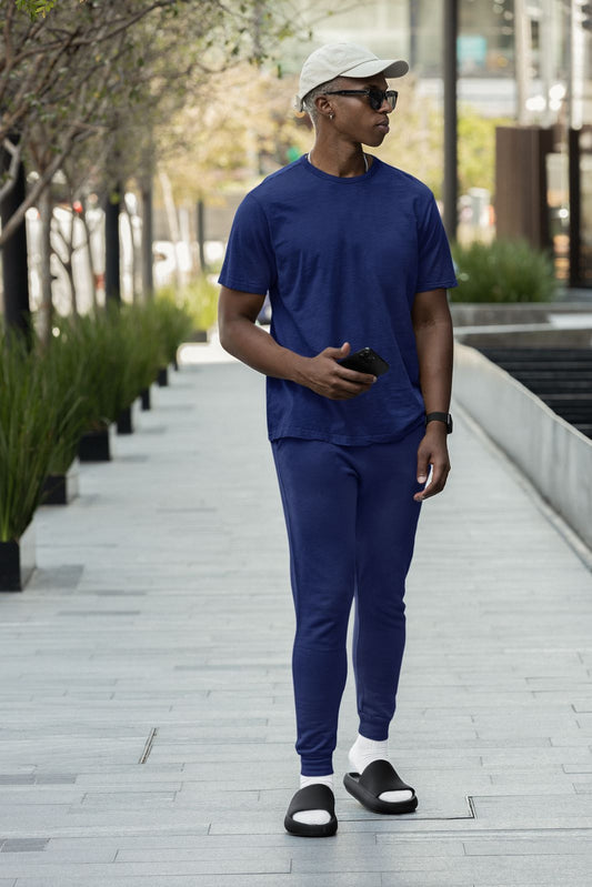 Unisex T-shirt Co Ord Set || Navy Blue || Essentials