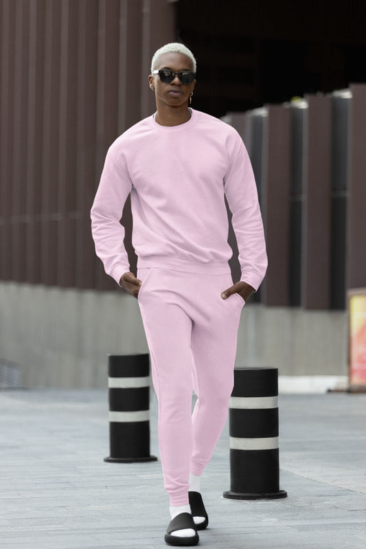 Unisex Sweatshirt Co ord Set || Baby Pink || Essentials