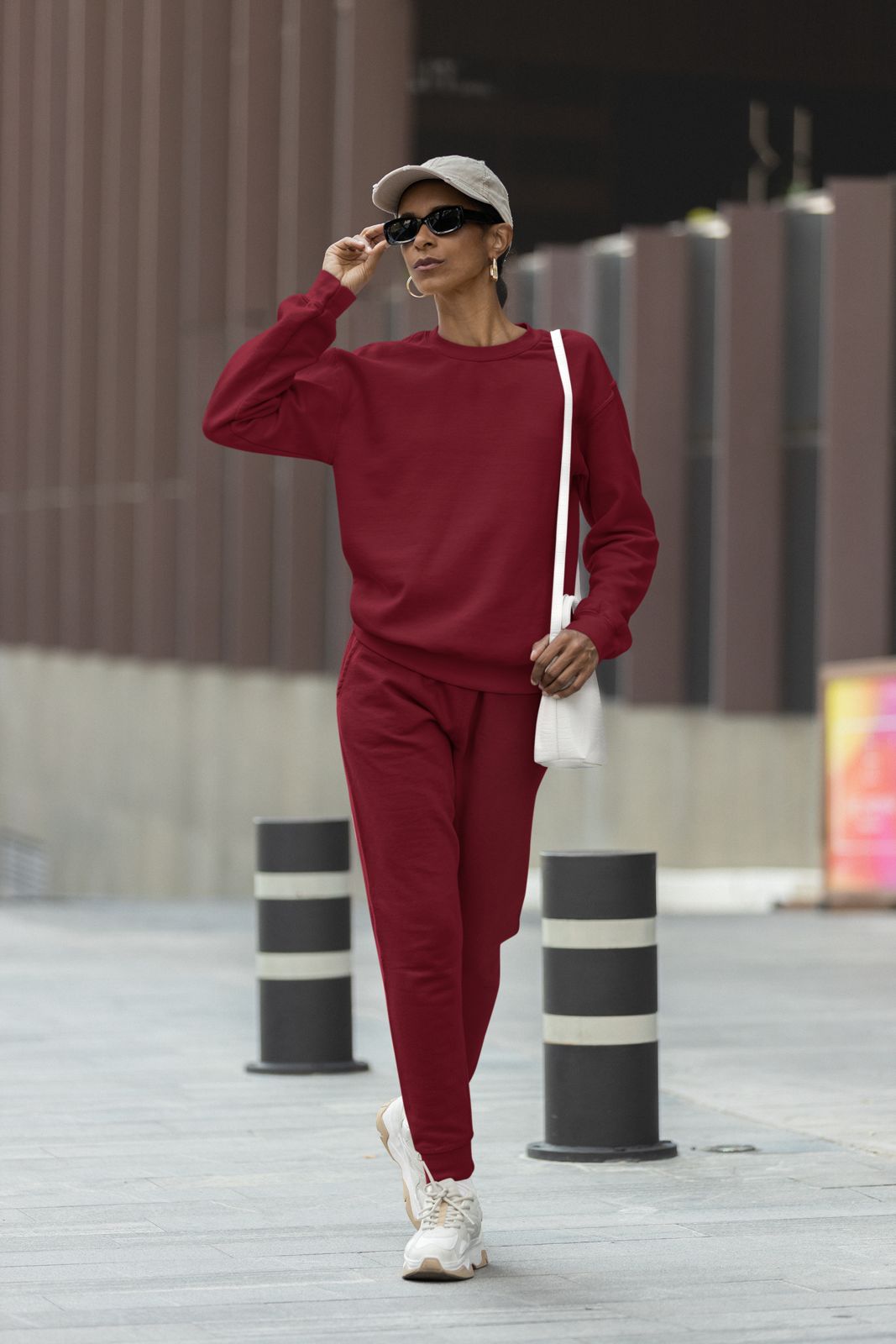 Unisex Sweatshirt Co ord Set || Maroon || Essentials