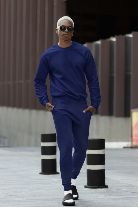 Unisex Sweatshirt Co ord Set || Navy Blue || Essentials