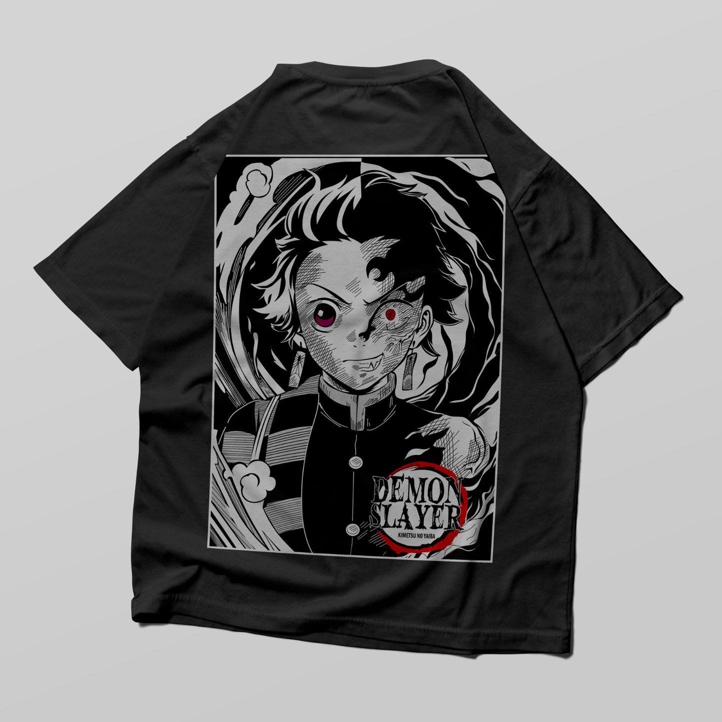 Tanjiro Black & White Demon Slayer Oversized T-shirt