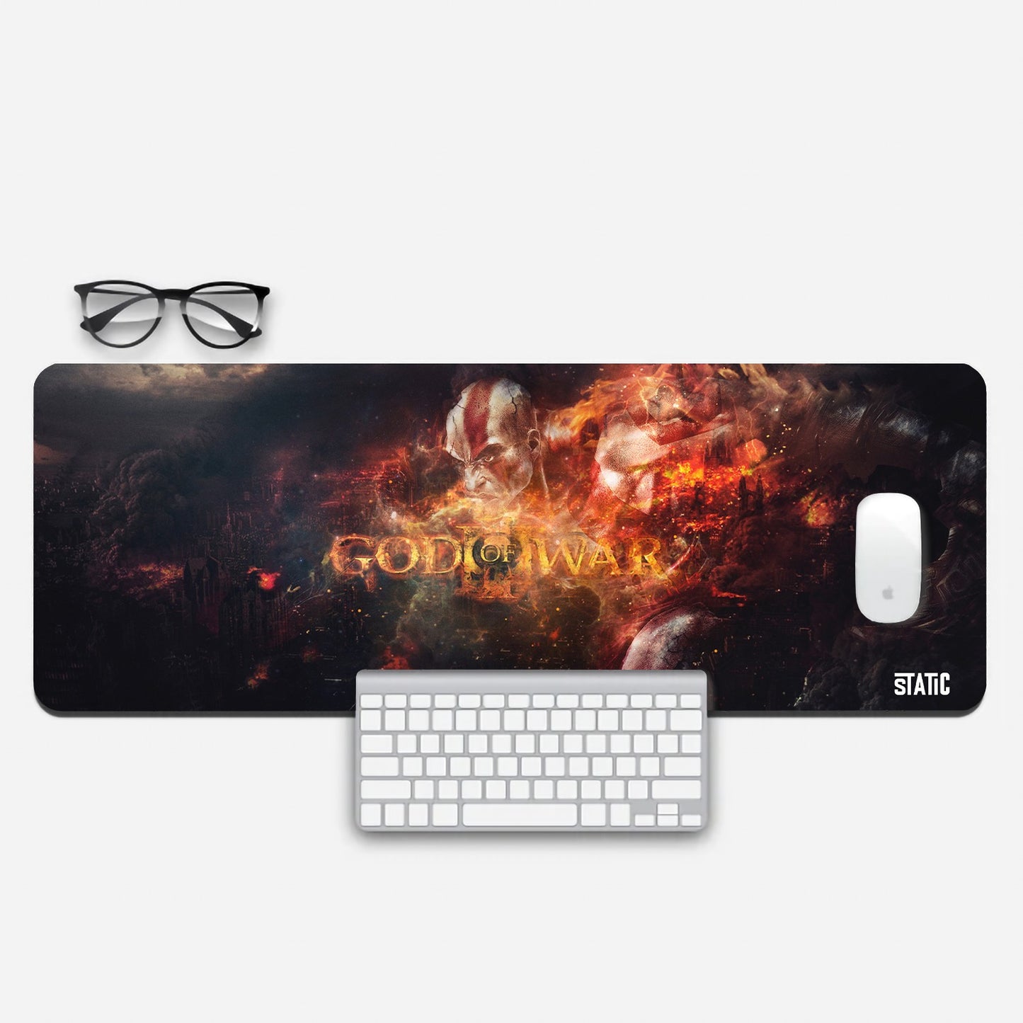God of War Extended Mouse Pad Kratos burning title