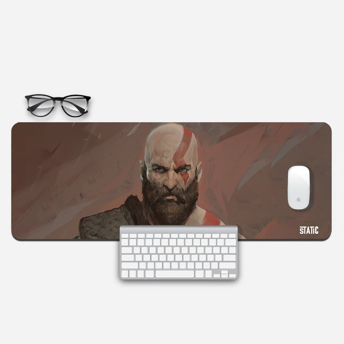 God of War Extended Mouse Pad Kratos closeup