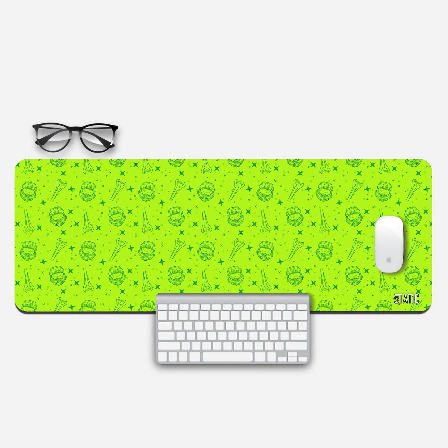 Halo green Mask Extended Mouse Pad