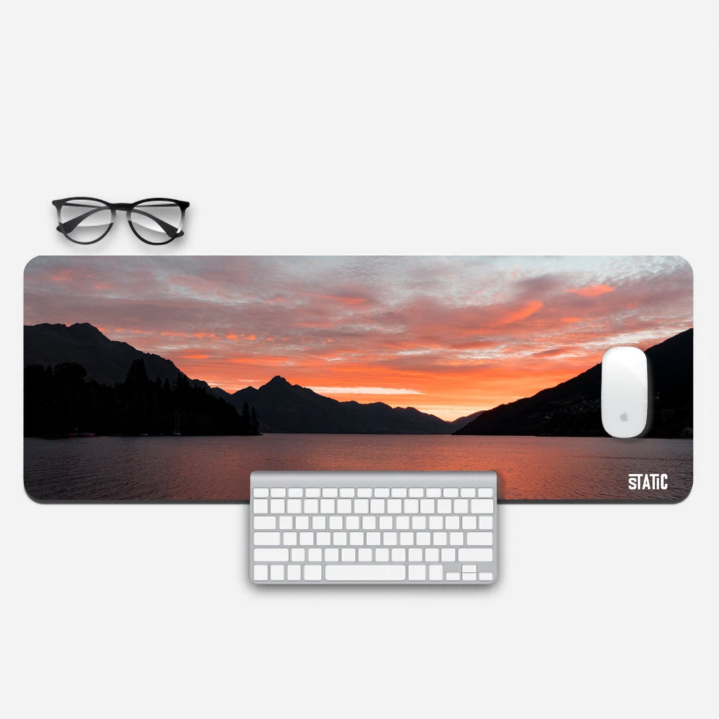 Lake valley sunset Aesthetic Extended Mouse Pad