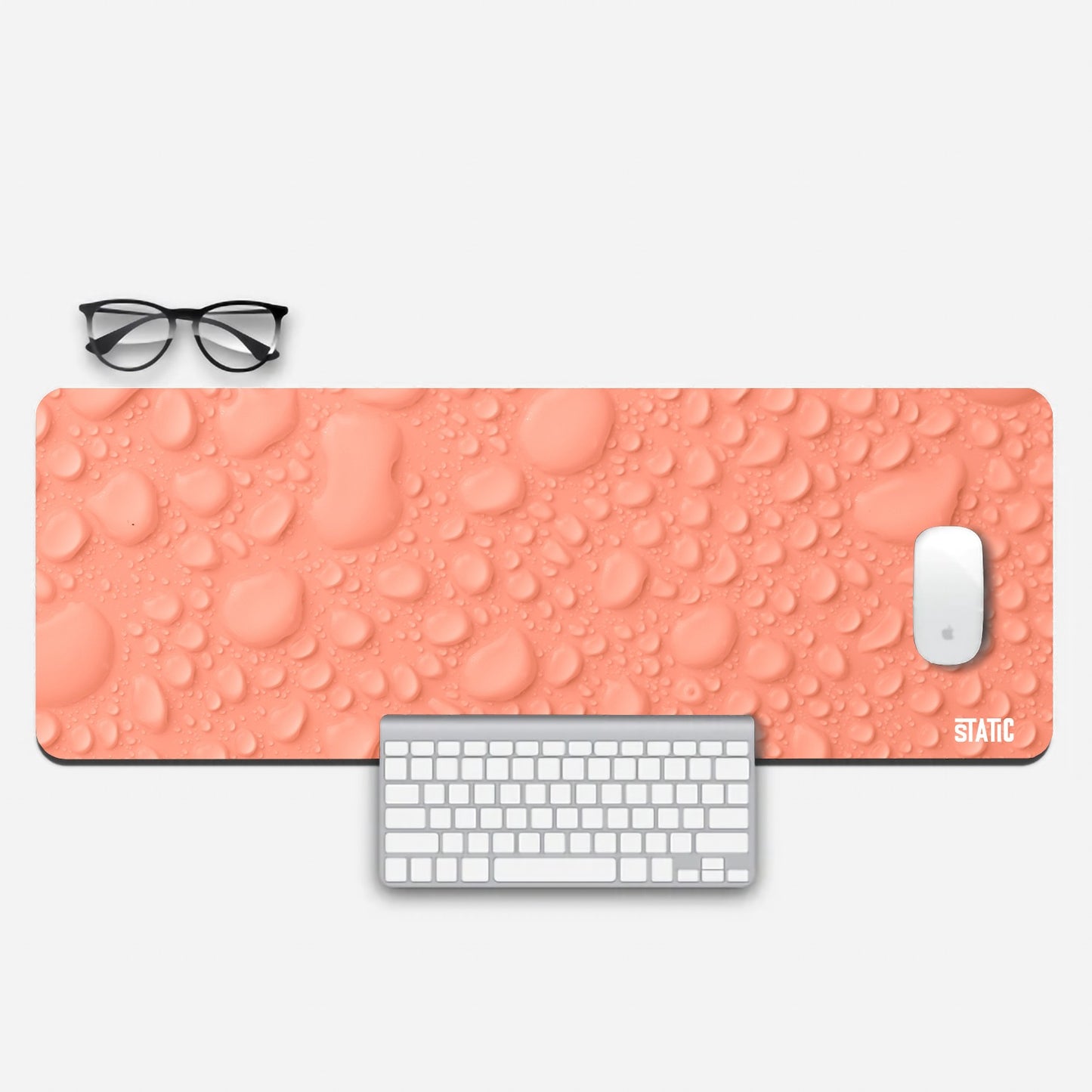 droplets on orange Aesthetic Extended Mouse Pad