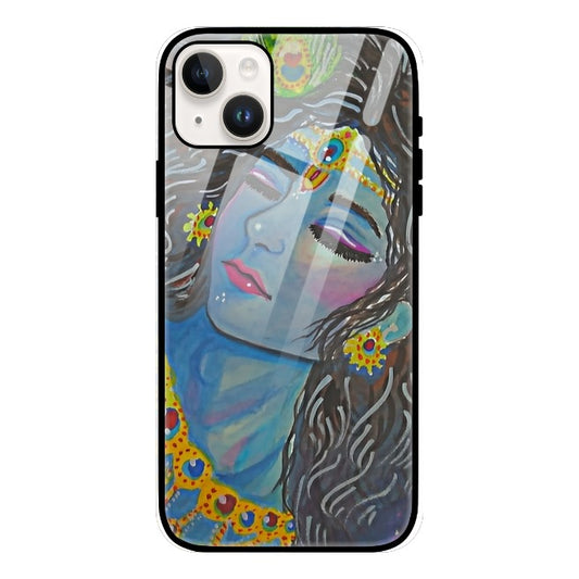 Peaceful Krishna pattern Glass Phone Case by @sun.solntse_