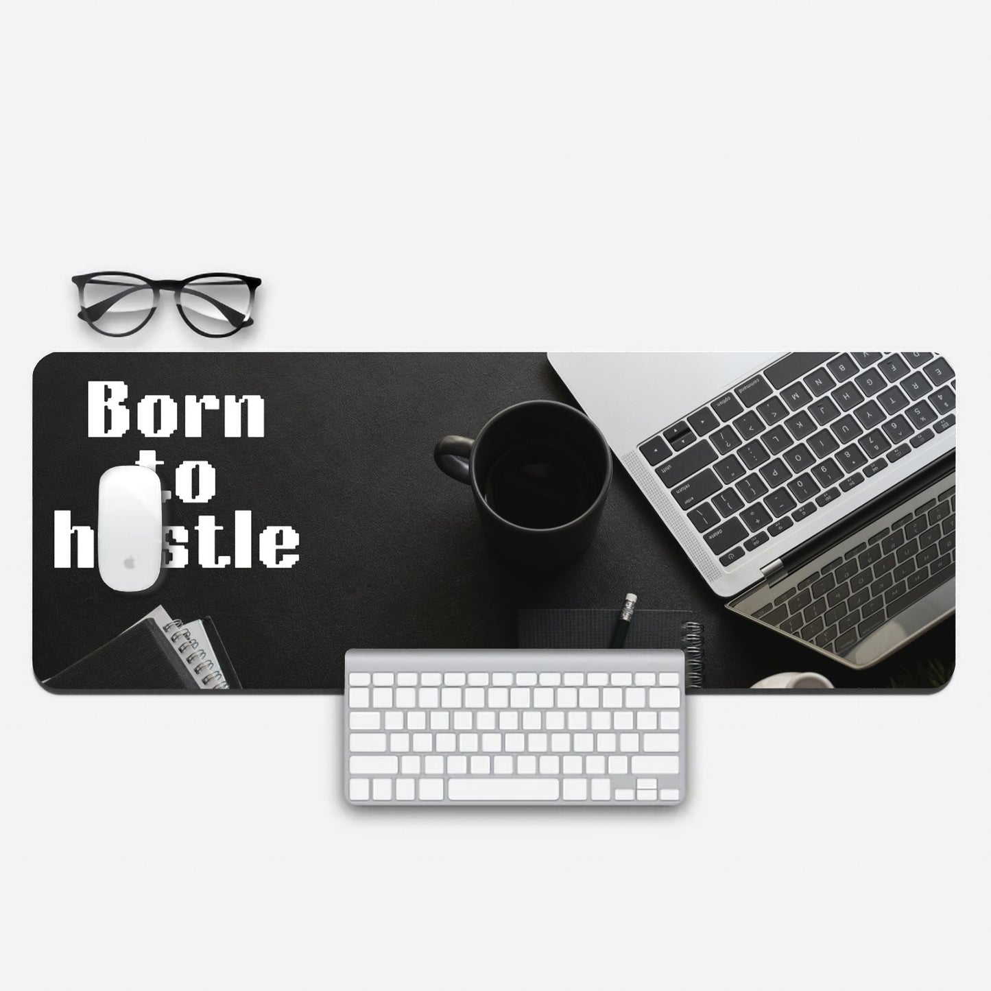 BORN TO HUSTLE Extended Mouse Pad by @javinovelty