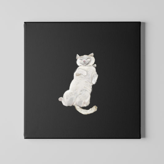 Sleeping white cat Canvas Print by @artsy_innerself