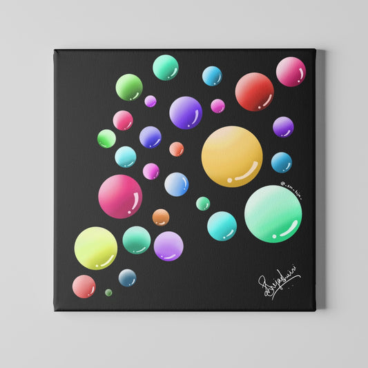 Multicolor Bubbles Aesthetic Canvas Print by @_sm_teju_