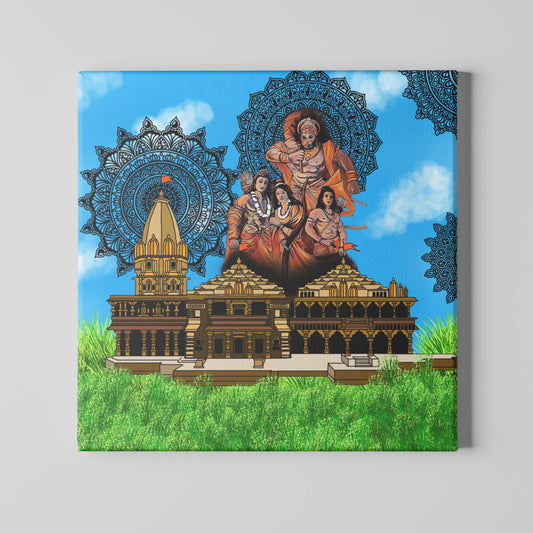 Bhavya Ram Mandir Canvas Print by @_sm_teju_