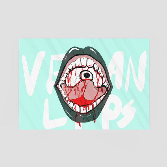 Vegan Lips graffiti Metal Poster by @Bisky_t