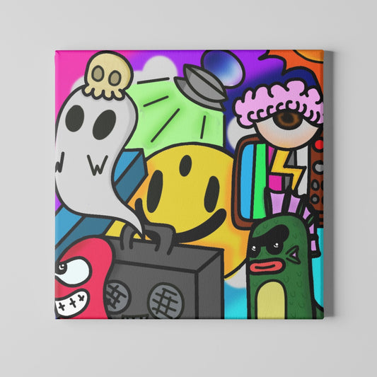 Random Digital graffiti Canvas Print by @this.panda.draws