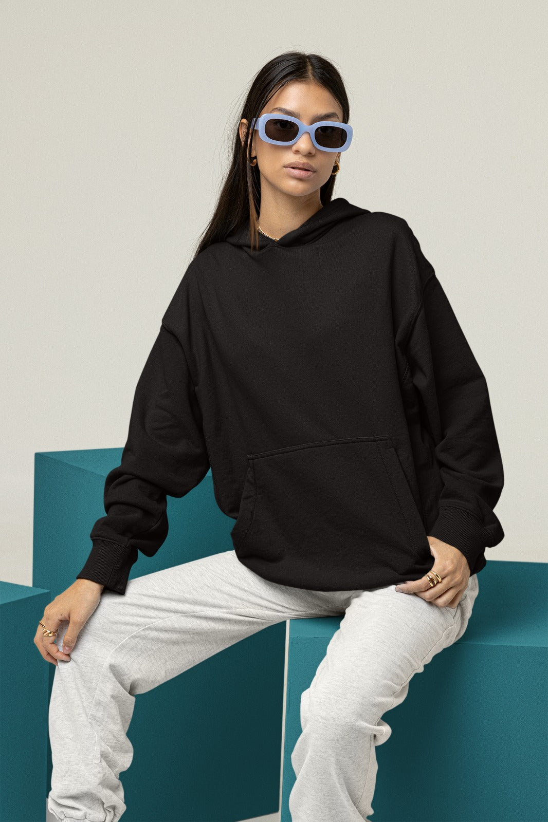 Black Oversized Hoodie || Essentials