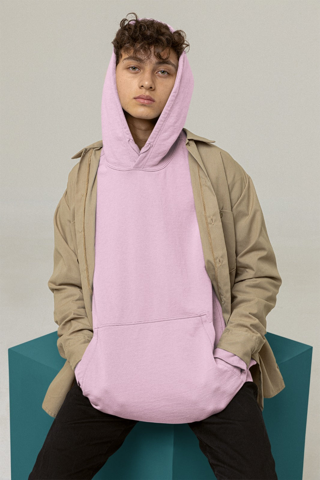 Baby Pink Oversized Hoodie || Essentials