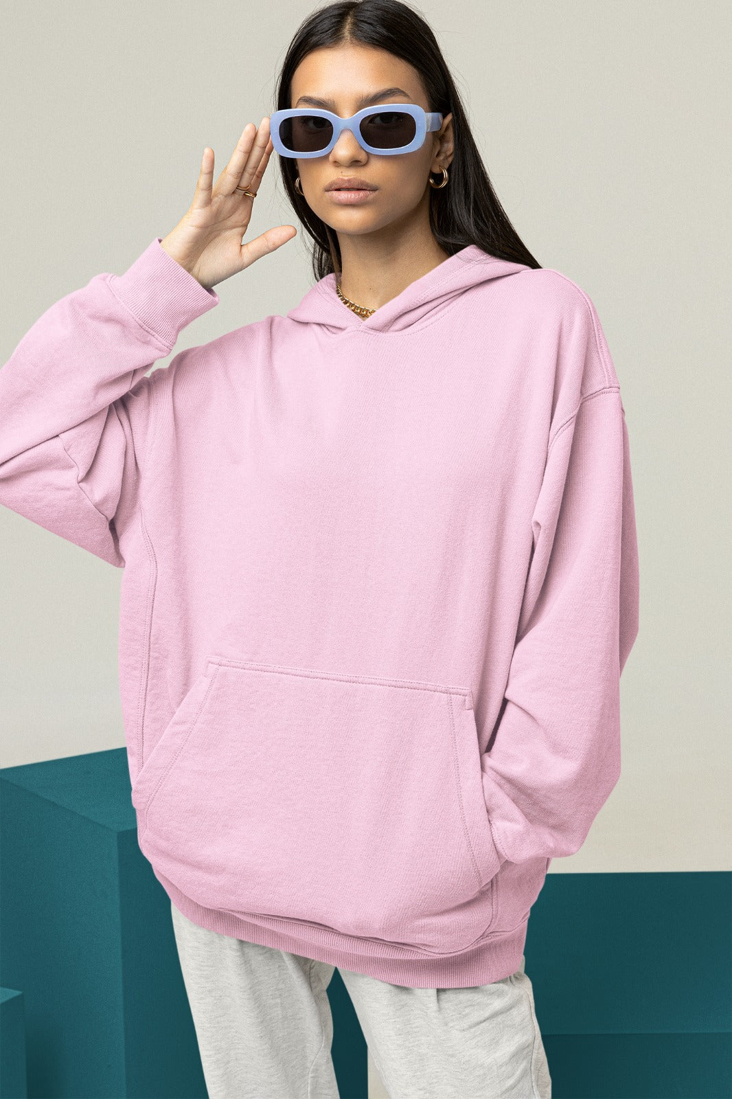 Baby Pink Oversized Hoodie || Essentials