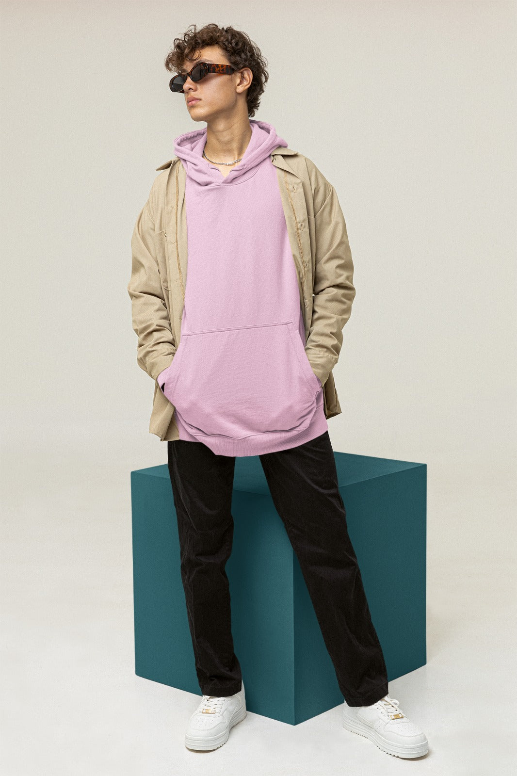 Baby Pink Oversized Hoodie || Essentials