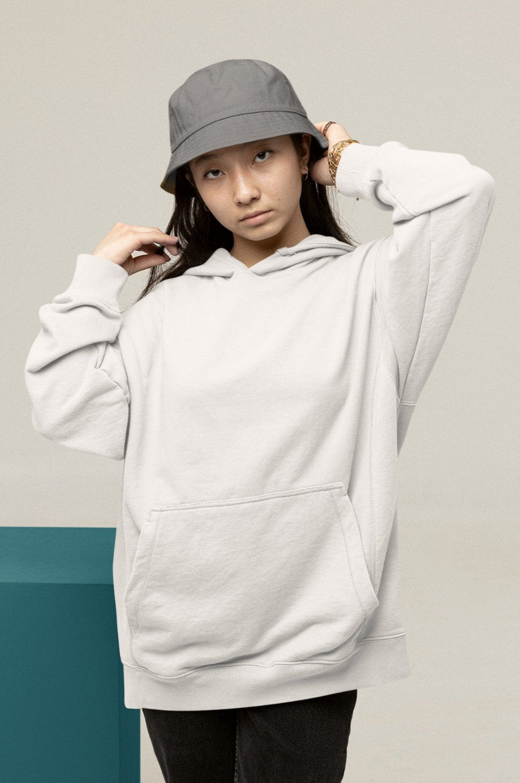 White Oversized Hoodie || Essentials