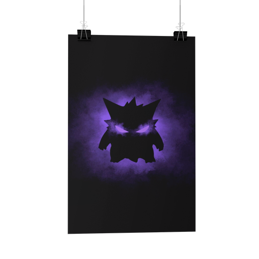Gengar purple silhouette Metal Poster