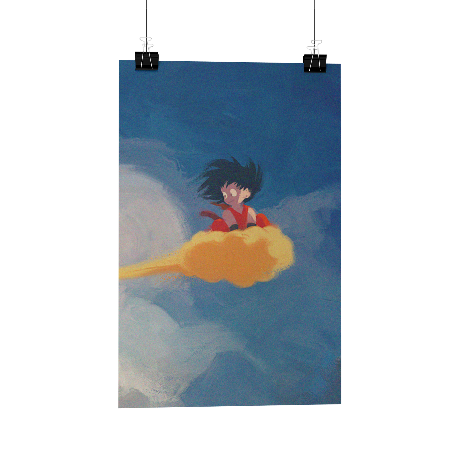 Kid Goku with Nimbus vintage dragon ball Metal Poster