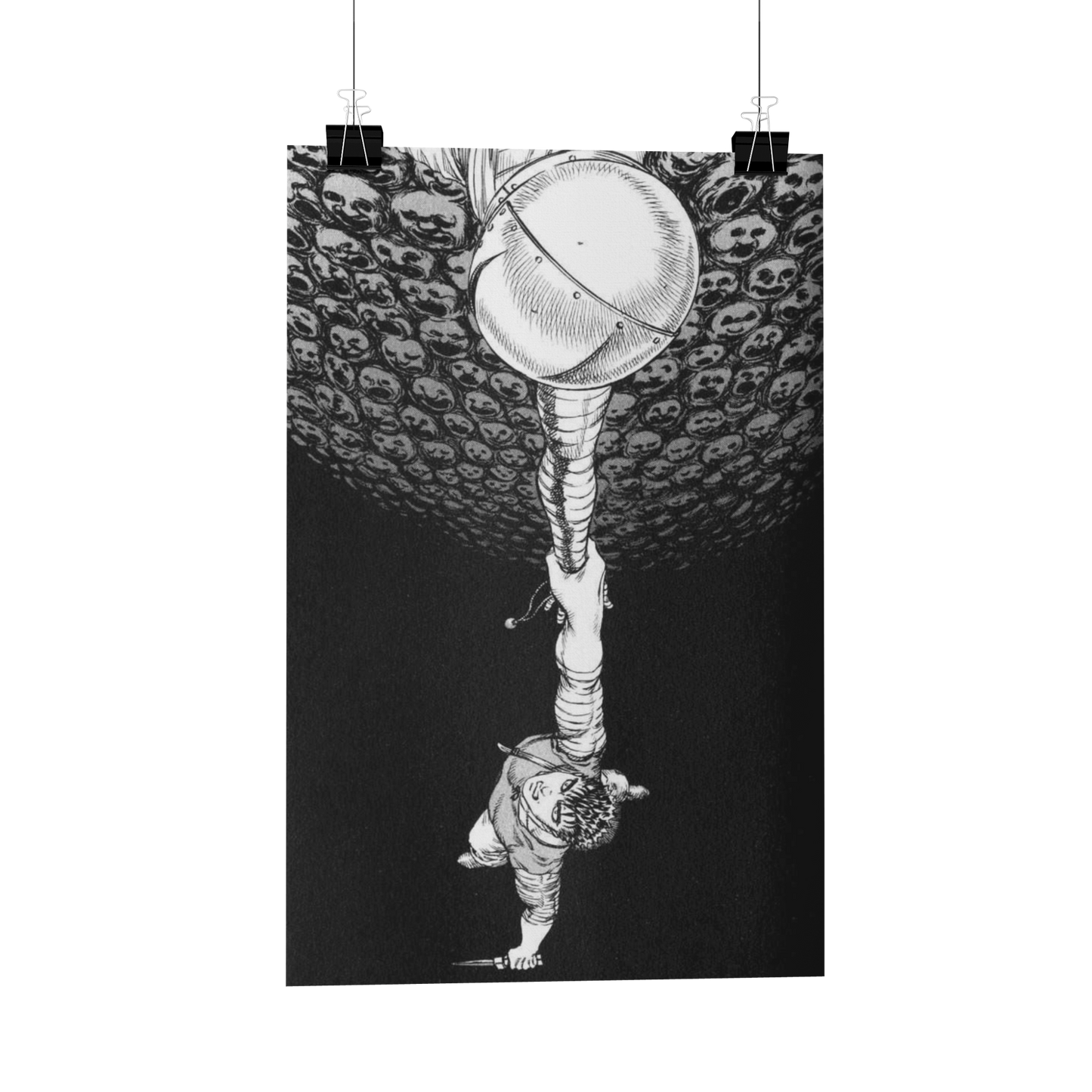 Guts Hanging Black & White Metal Poster