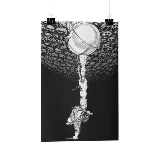 Guts Hanging Black & White Metal Poster