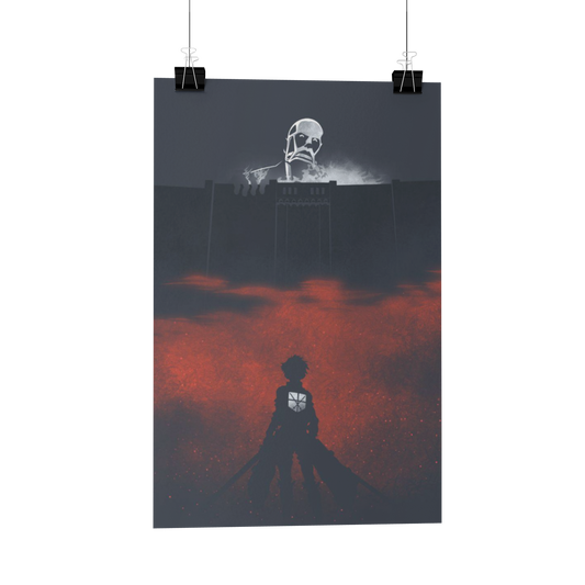 Eren Wall Attack on Titan Metal Poster