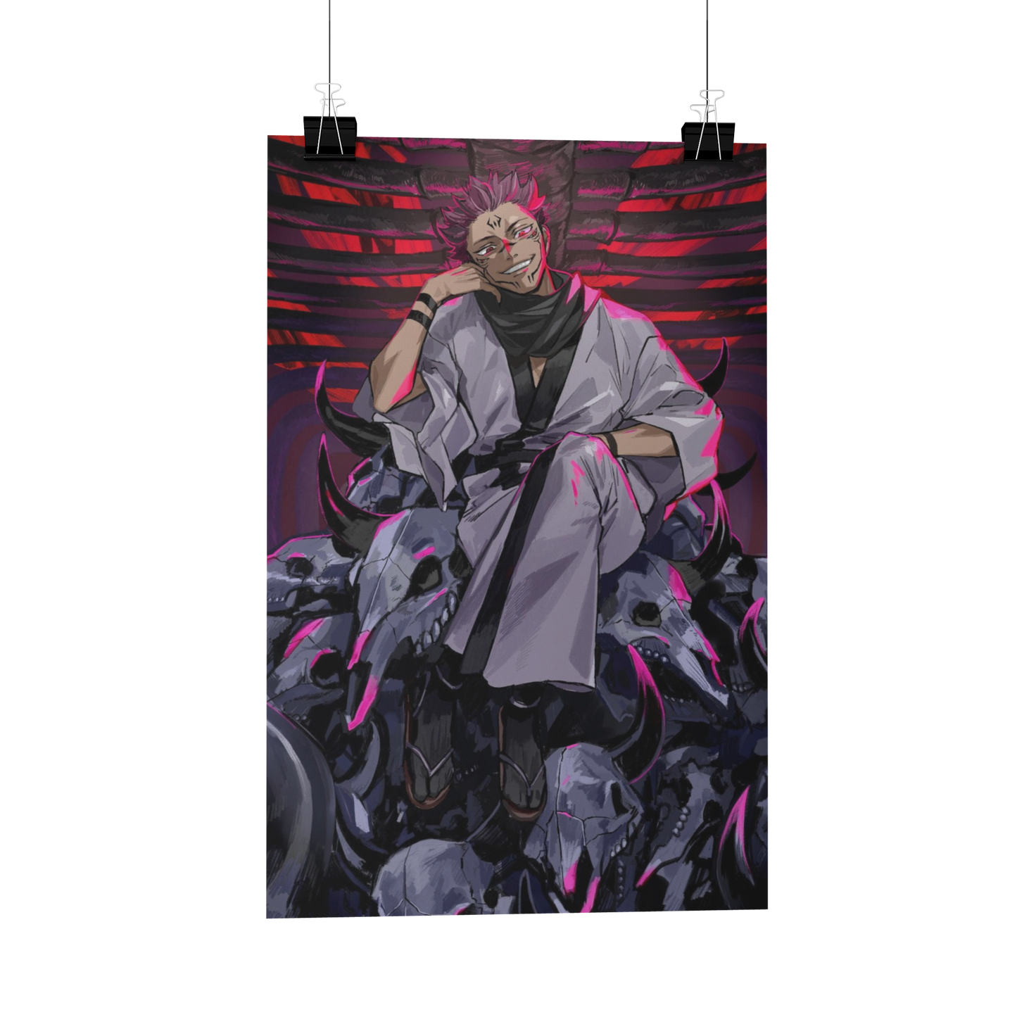 Sukuna Throne jujutsu kaisen Metal Poster