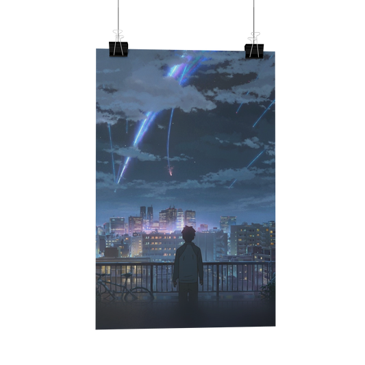 Your Name Taki skyline Metal Poster