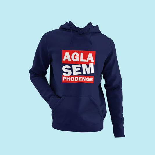 gala sem phodenge hoodie in navy blue colour with red white design on light blue background aglasem