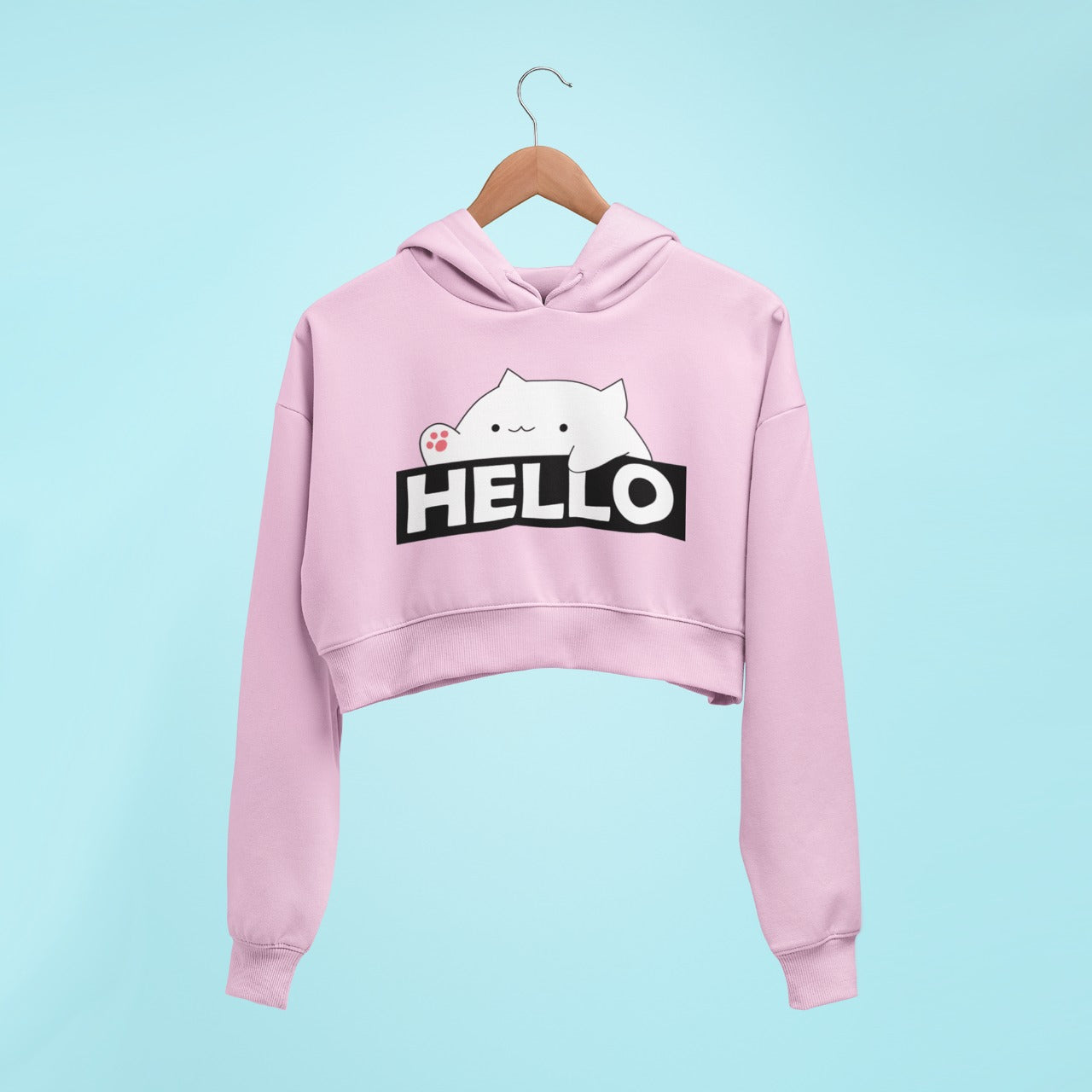 Cute Bongo Meme Crop Hoodie