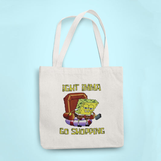 Head Out Shopping with Spongebob Tote Bag with Zipper