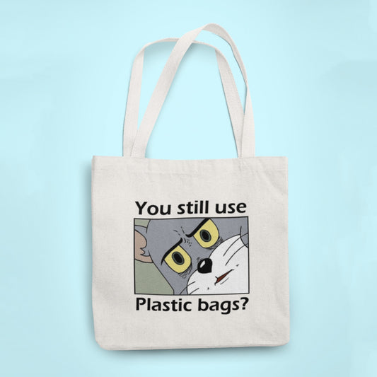 You still use plastic Bags? Tote Bag with Zipper