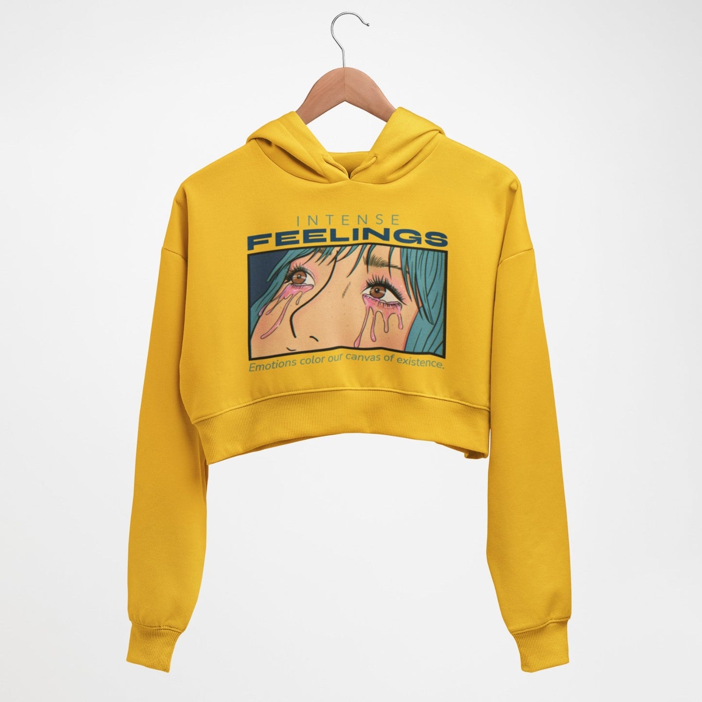 Intense Feelings tears Crop Hoodie