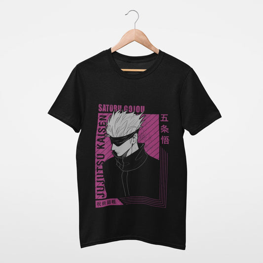 Magenta Satoru Gojou Black Jujutsu Kaisen T-shirt