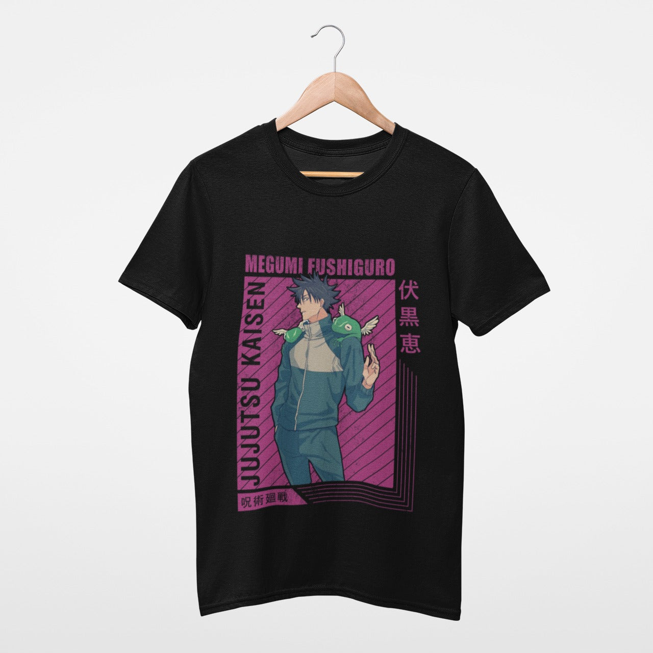 Magenta Megumi Fushiguro Black Jujutsu Kaisen T-shirt