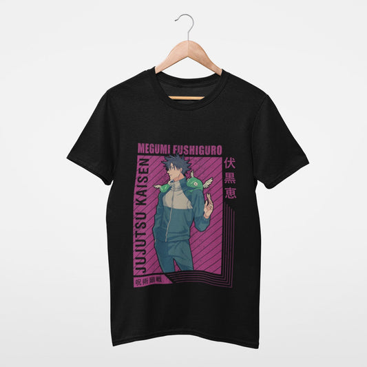 Magenta Megumi Fushiguro Black Jujutsu Kaisen T-shirt