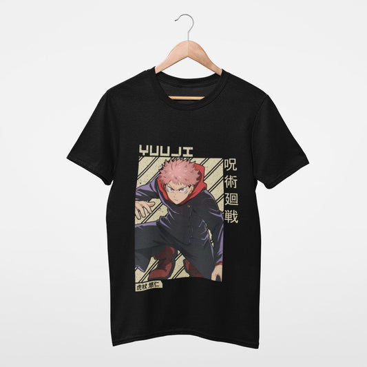 Biege Alert Yuuji Itadori Black Jujutsu Kaisen T-shirt