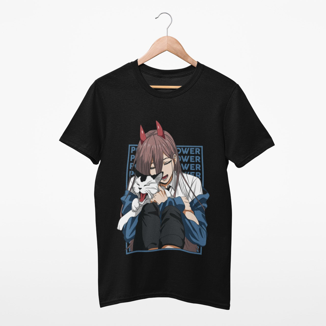 Meowy with Power Black Chainsawman T-shirt