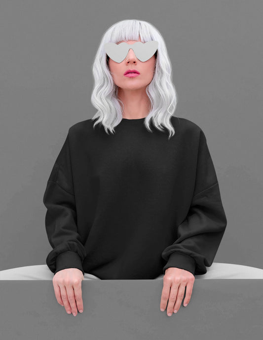 Black Oversized Sweatshirt || Essentials