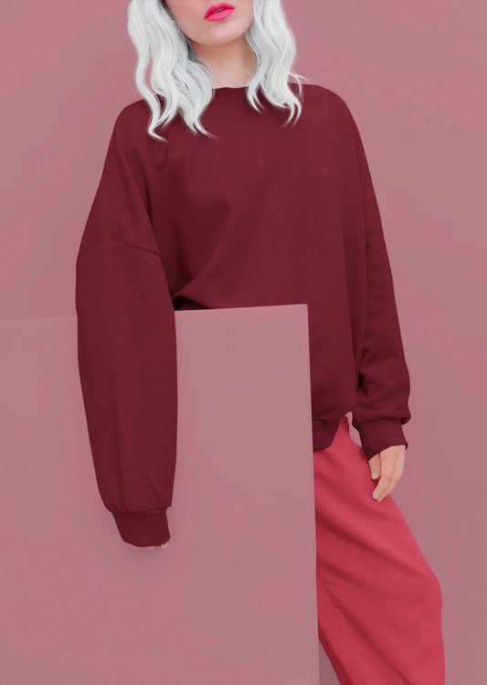 Maroon Oversized Sweatshirt || Essentials