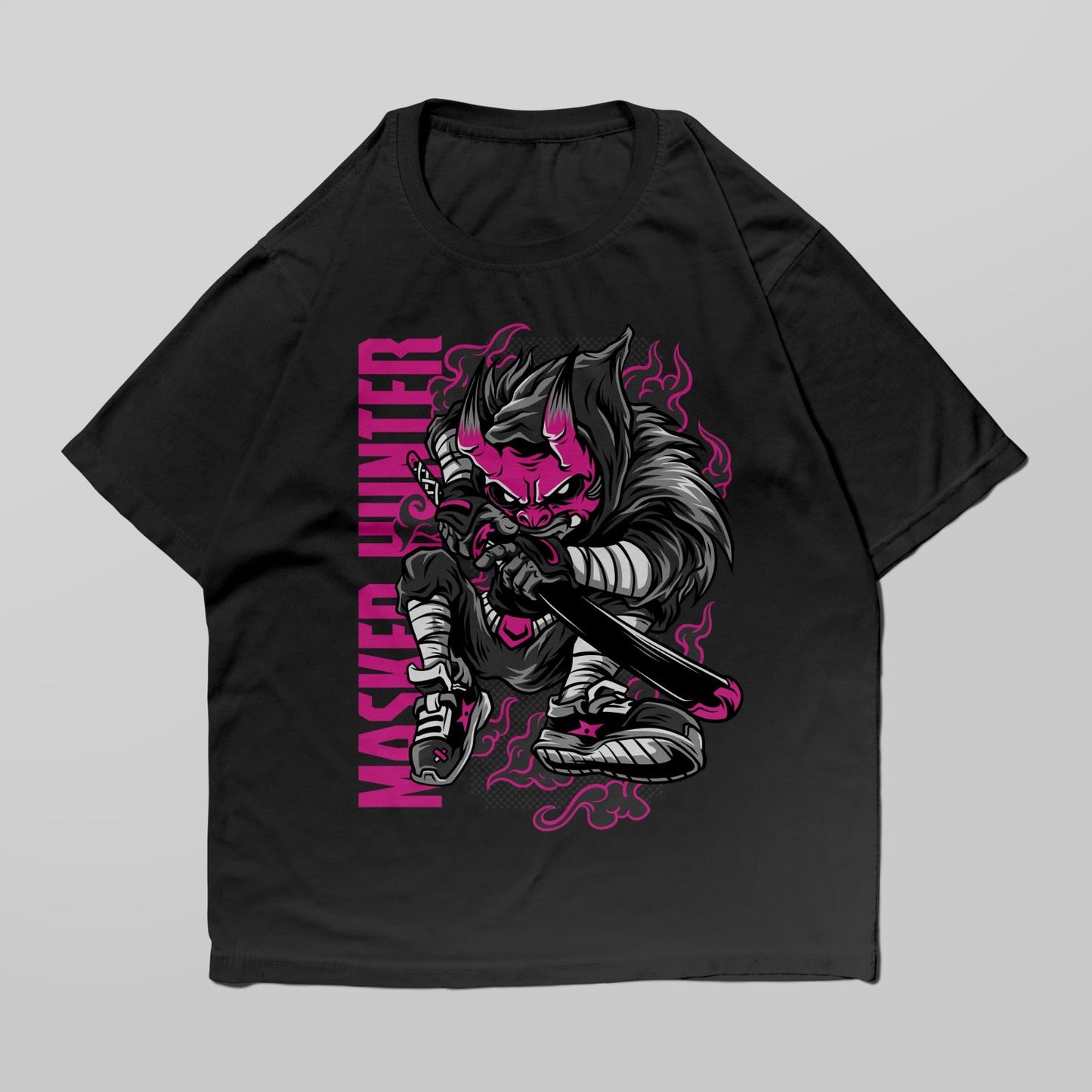 Magenta Masked Hunter Oversized T-shirt