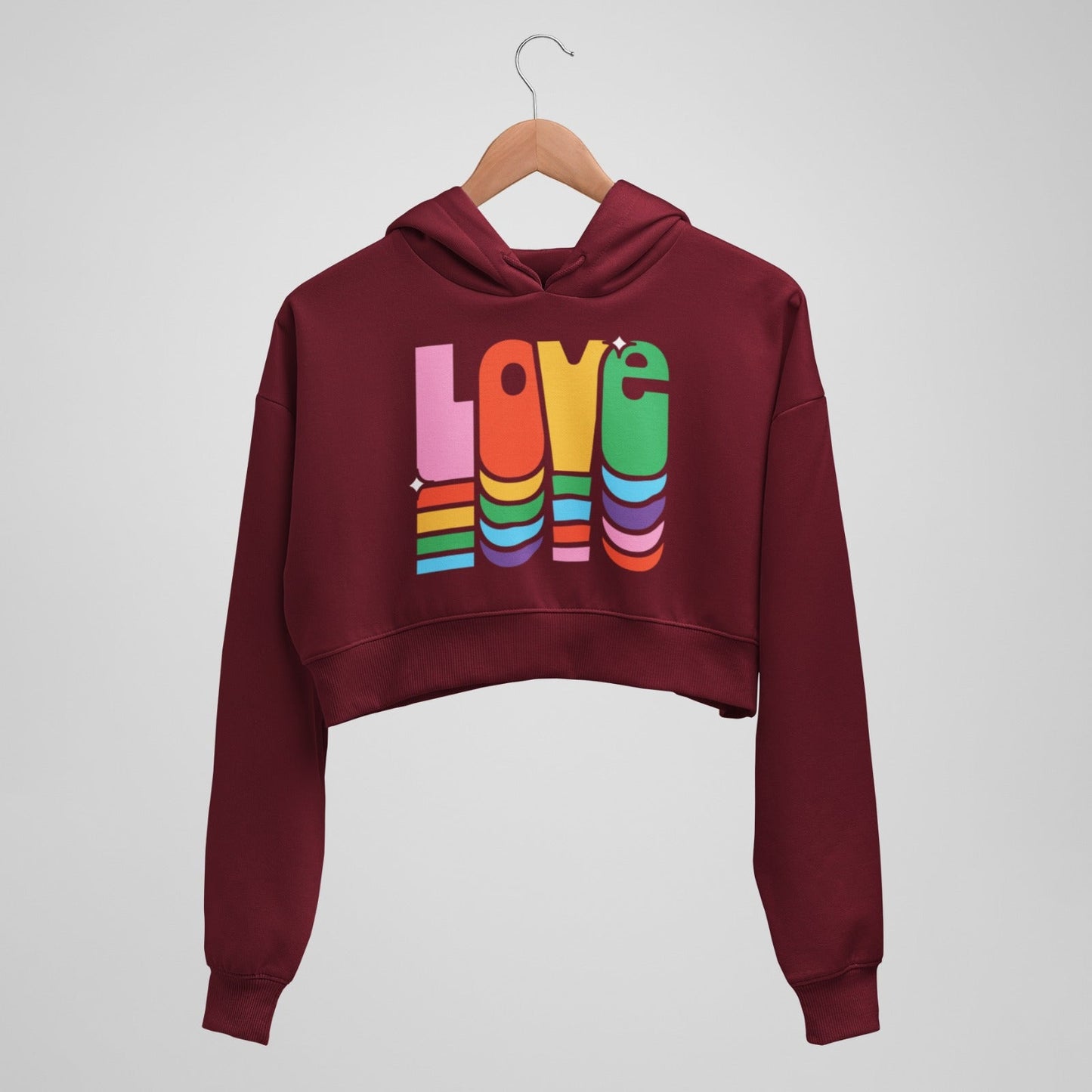 Rainbow love crop Hoodie